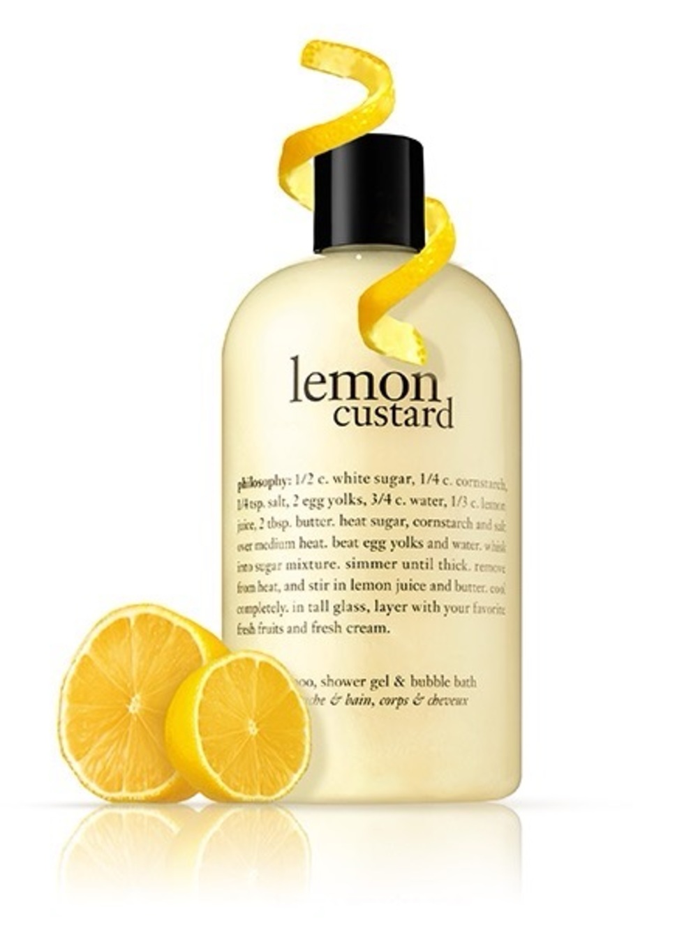 Philosophy Lemon Custard Hydrating Shower Gels Duo with Pink & White Loofahs